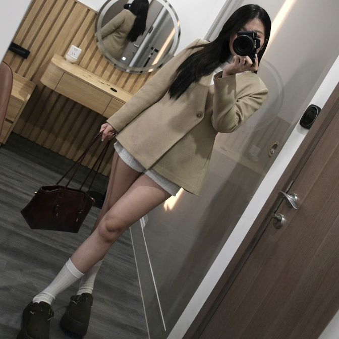 Blazer không cổ Chililuu áo blazer vạt tròn form chiết eo xòe dưới phong cách sang chảnh Hàn Quốc