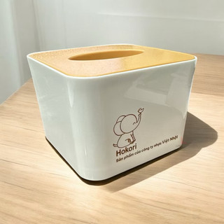 Hộp Đựng Giấy Để Bàn Nắp Nhựa Giả Gỗ, Hộp Giấy Ăn Hình Vuông Đa Năng Để Bàn Tiện Dụng 2738/2739