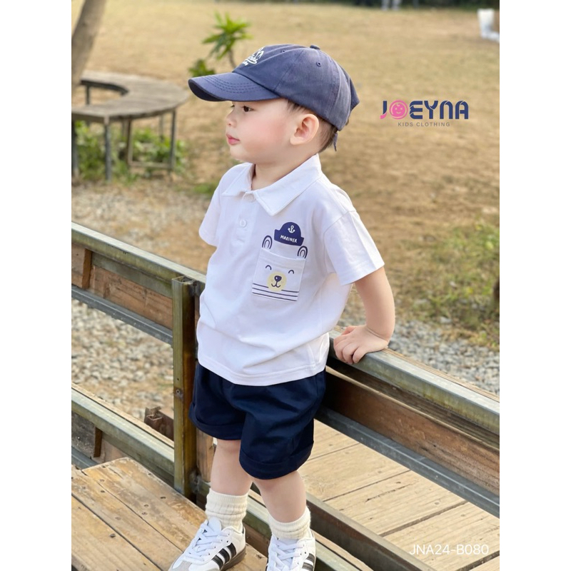 Set bộ polo cộc tay Joeyna B080 phối túi gấu cho bé 8-23kg
