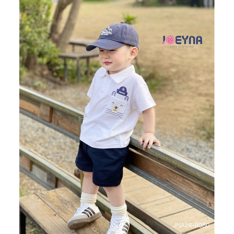 Set bộ polo cộc tay Joeyna B080 phối túi gấu cho bé 8-23kg