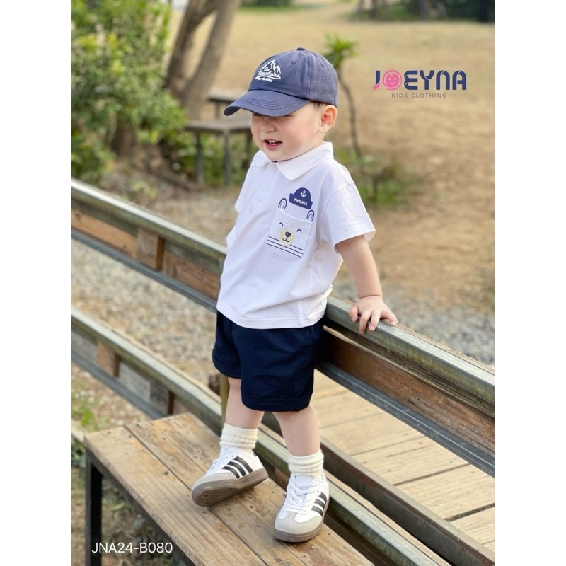 Set bộ polo cộc tay Joeyna B080 phối túi gấu cho bé 8-23kg