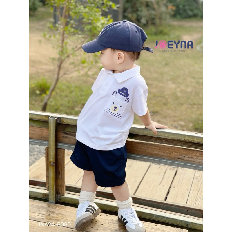 Set bộ polo cộc tay Joeyna B080 phối túi gấu cho bé 8-23kg