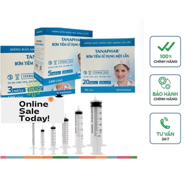 ❤️COMBO 5 Cây] ỐNG CHÍCH XI LANH Bơm kim tiêm sử dụng một lần Tanaphar 20ml 20cc 50ml 50cc bơm cho ăn bơm tiêm 50ml 50cc