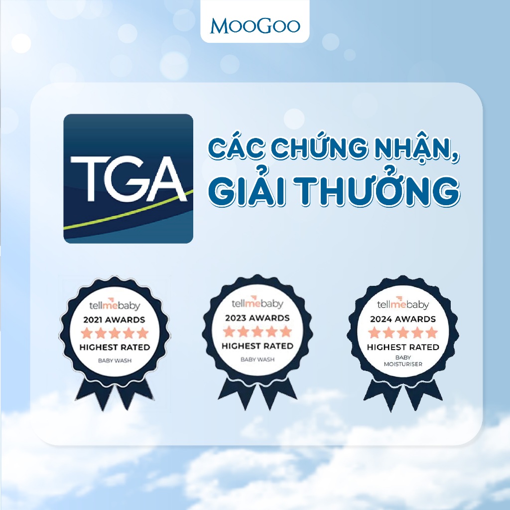 Sữa Tắm Gội Tự Nhiên MooGoo Bubbly Wash Từ Cám Gạo Cho Bé Không Chứa SLS & Paraben