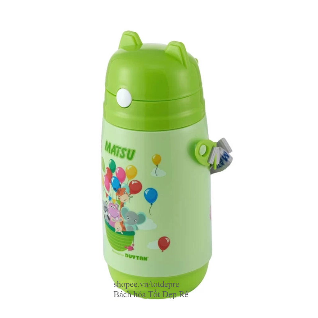 Bình nước nhựa ống hút có quai Duy Tân Matsu cho học sinh dung tích 400ml