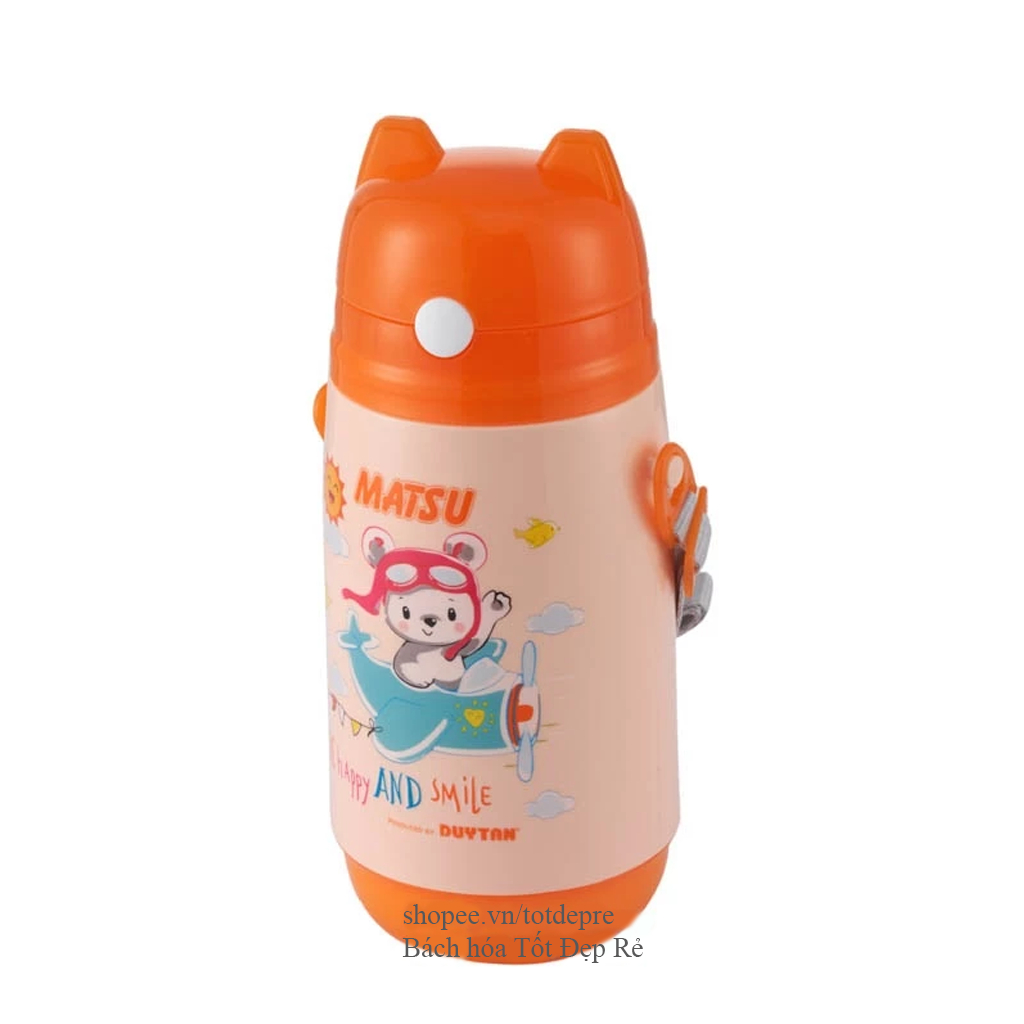 Bình nước nhựa ống hút có quai Duy Tân Matsu cho học sinh dung tích 400ml