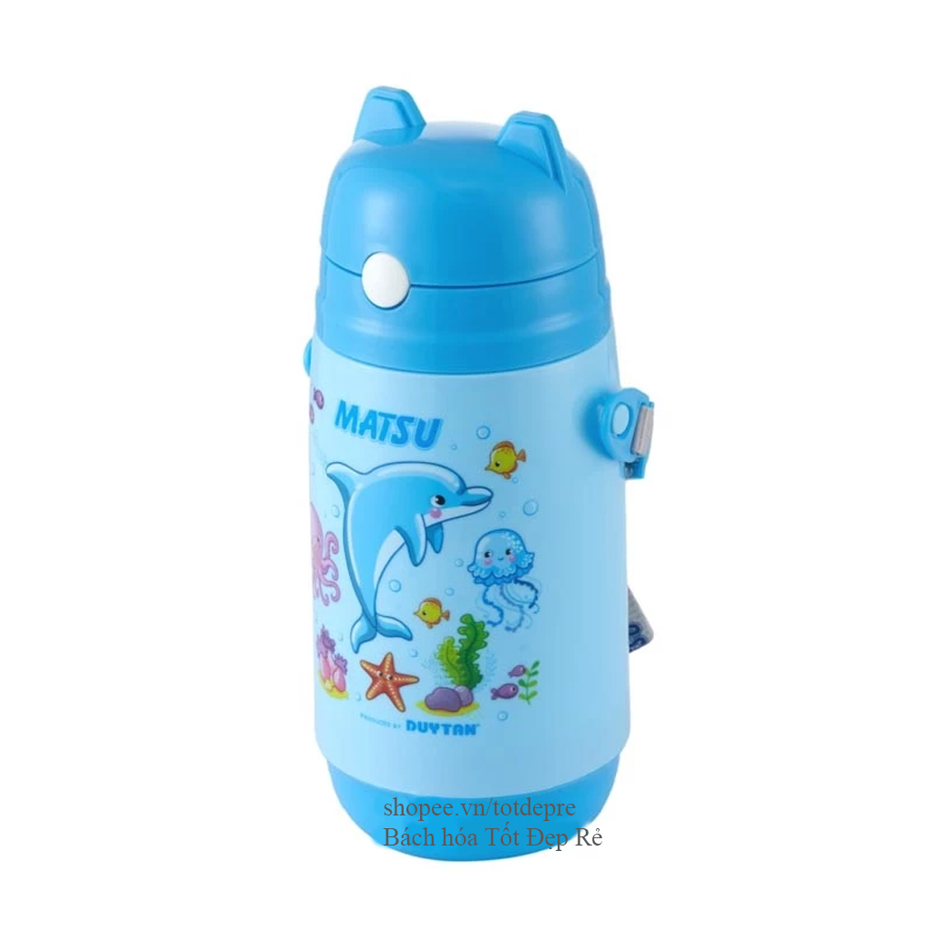 Bình nước nhựa ống hút có quai Duy Tân Matsu cho học sinh dung tích 400ml