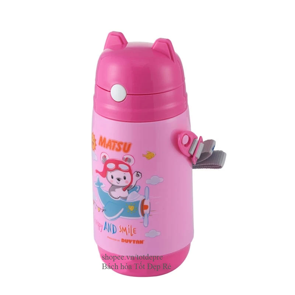 Bình nước nhựa ống hút có quai Duy Tân Matsu cho học sinh dung tích 400ml