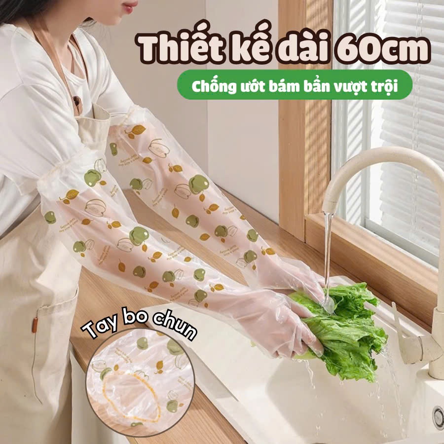 Set 10 Cái Găng tay TPE Siêu Dai Dài 60Cm DASEP Có Chun Chống Tuột, Găng Tay Rửa Chén Bát, Giặt Đồ Dọn Dẹp Đa Chức Năng