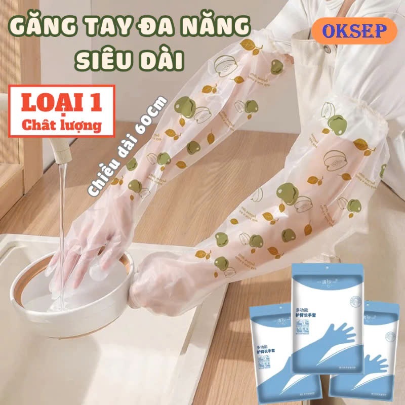 Set 10 Cái Găng tay TPE Siêu Dai Dài 60Cm DASEP Có Chun Chống Tuột, Găng Tay Rửa Chén Bát, Giặt Đồ Dọn Dẹp Đa Chức Năng