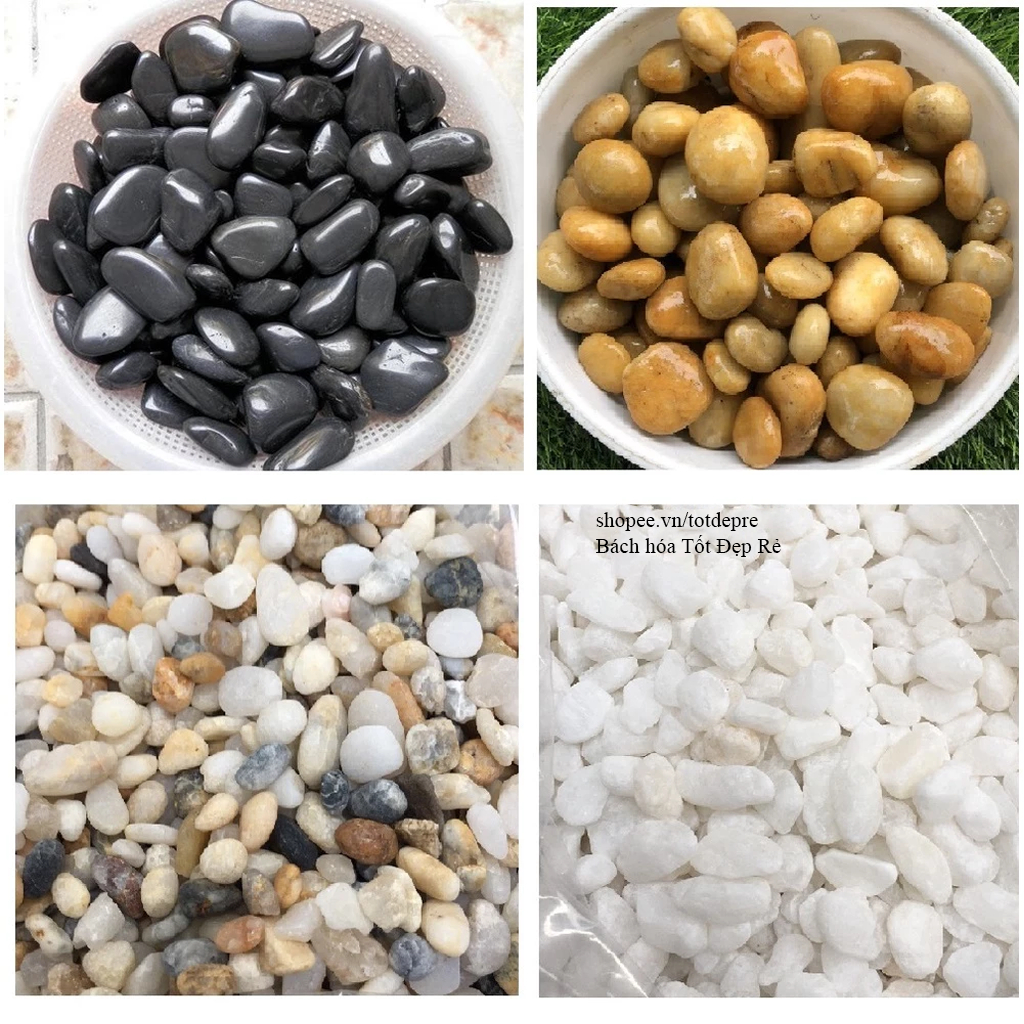 1kg Đá sỏi trang trí tiểu cảnh - đá nhỏ trang trí gốc cây hoa