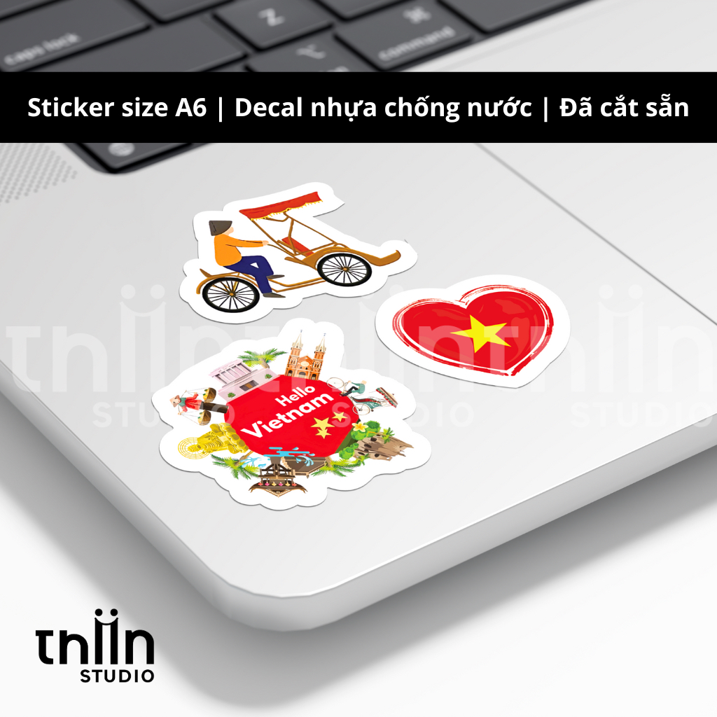 Sticker Việt Nam Tổng Hợp THIIN STUDIO, hình dán chống nước, hình dán ...
