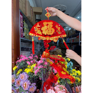 Dải treo deco Tết màu đỏ chất liệu Nhung sang trọng