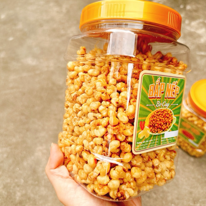 BẮP NẾP BƠ CAY MẮM TỎI ỚT SẤY GIÒN - 1 HỘP 500GR