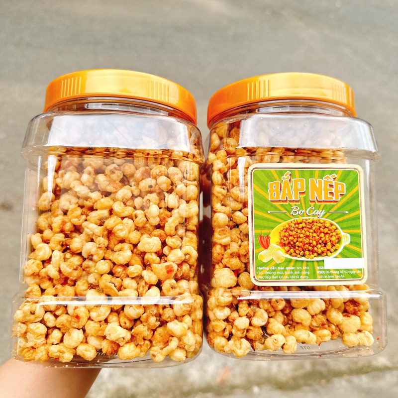 BẮP NẾP BƠ CAY MẮM TỎI ỚT SẤY GIÒN - 1 HỘP 500GR
