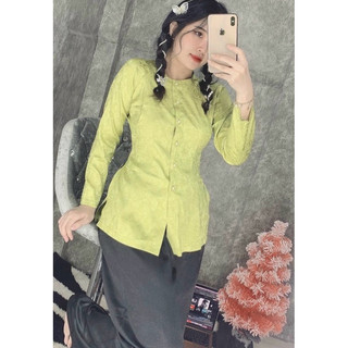 Bà Ba Gấm Cao Cấp # QuầnĐen # Jacket Top Kem Dress Women