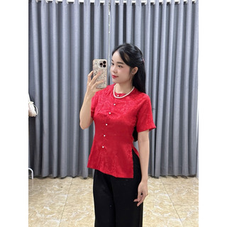 Bà BaTayNgắn Lẻ Áo # Jacket Top Kem Dress Women # Đồ Lam Đi Chùa