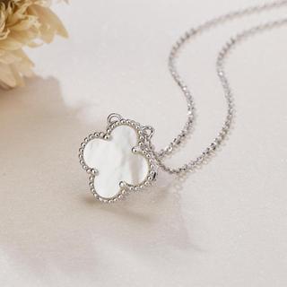 S925 Bạc May Mắn Cỏ Bốn Lá Cổ Điển Tất Cả Các Kết Hợp Vòng Cổ Mã Não Nữ Chuỗi Xương Đòn Mặt Dây Chuyền Quà Sinh Nhật S85