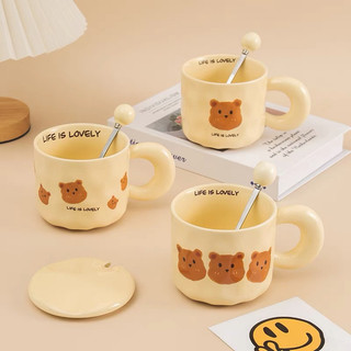 Cốc Sứ In Hình Gấu Dễ Thương, Ly Sứ Có Quai Làm Quà Tặng Sinh Nhật, Decor Siêu Xinh