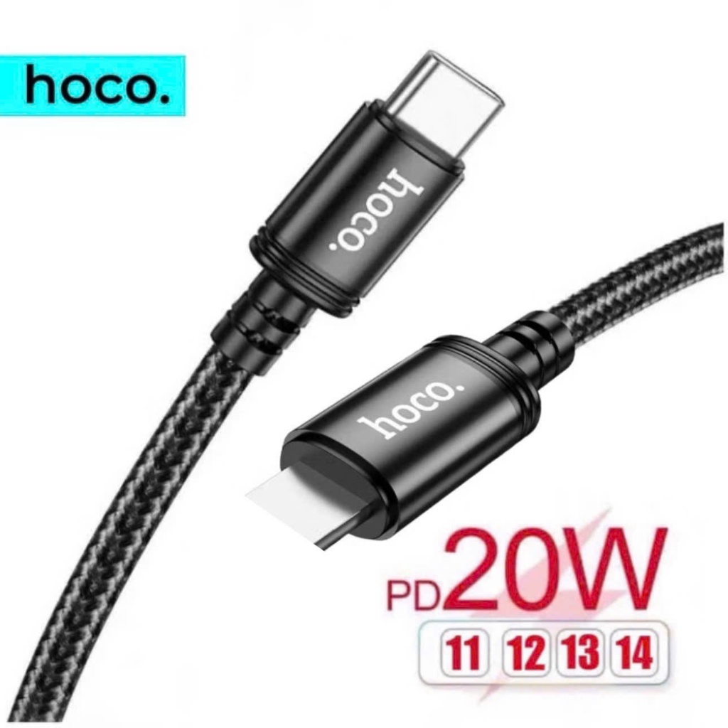Cáp sạc nhanh 20w Hoco dùng cho 14 13 12 11 … dài 1m 2m 3m dây sạc PD20W siêu bền bỉ chống gãy gập