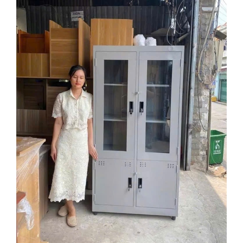 Tủ hồ sơ đựng tài liệu 2 3 4 cánh, tủ sắt văn phòng có kiếng.
