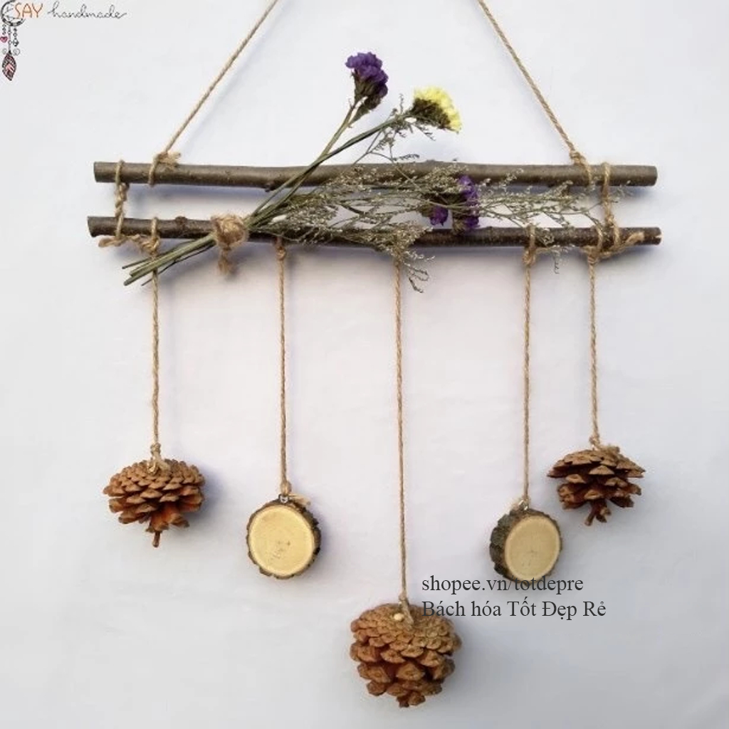 Hàng đẹp cỡ 2mm dài 5met 15met 50met Dây gai (dây thừng, dây bố) làm đồ thủ công tran trí handmade