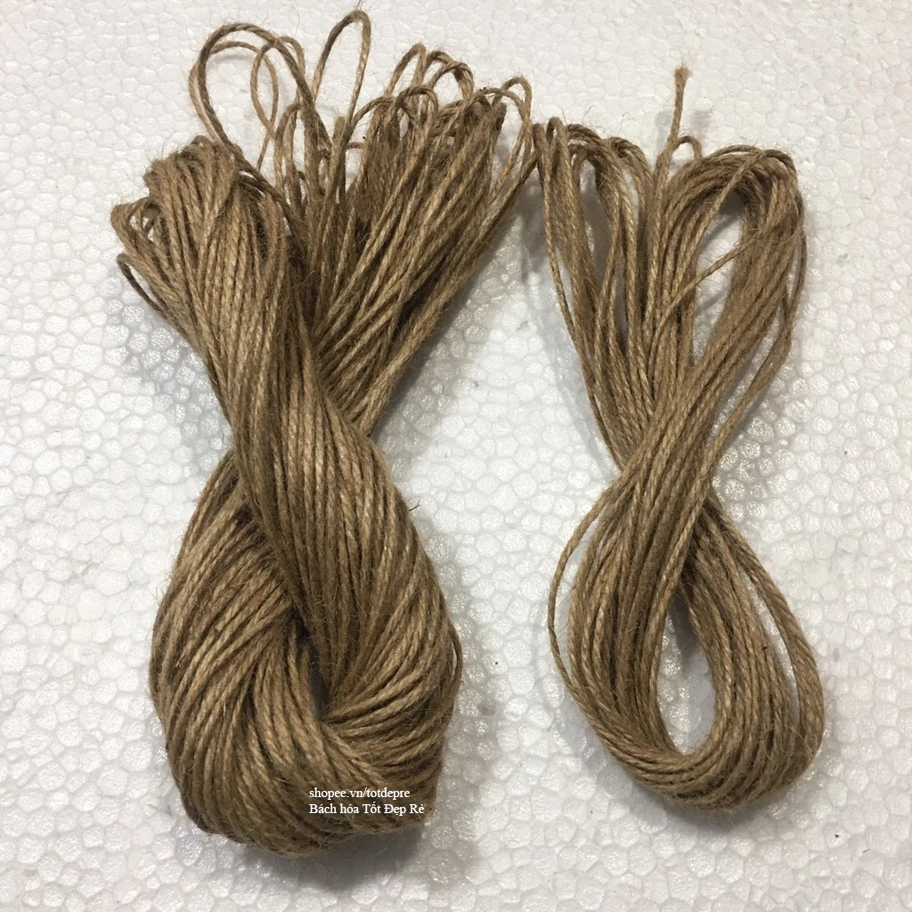 Hàng đẹp cỡ 2mm dài 5met 15met 50met Dây gai (dây thừng, dây bố) làm đồ thủ công tran trí handmade