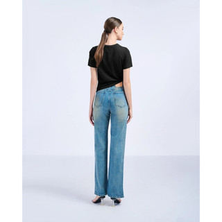 Quần Jean Ống Suông Nữ JP FASHION, Quần Jean Lưng Cao Vải Co Dãn Nhẹ Siêu Hack Dáng 11111011