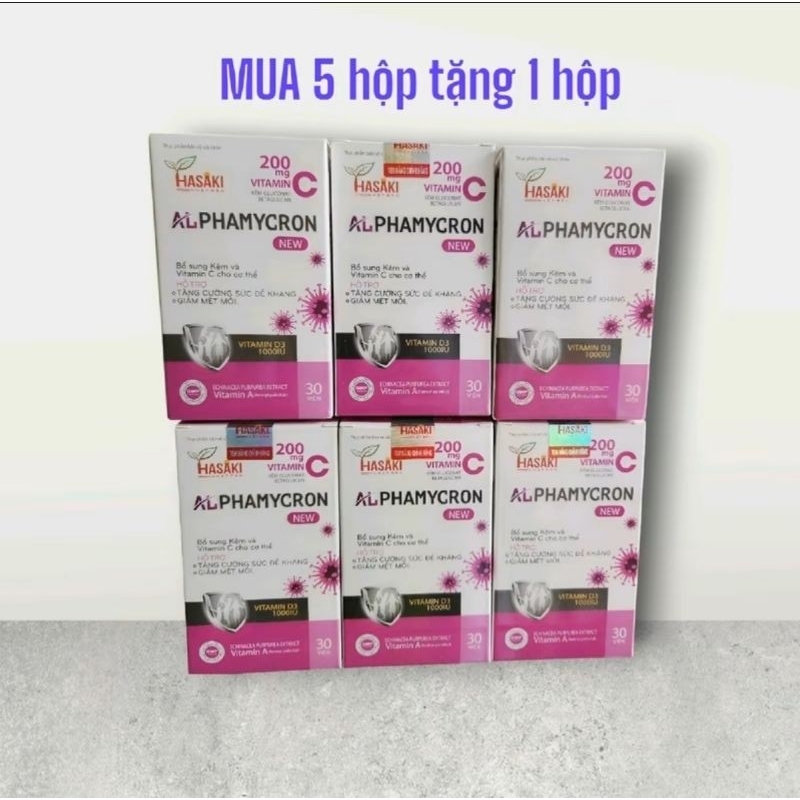 [ ĐÀO THẢI H.P.V ] [ MUA 5 TẶNG 1]Viên Uống ALPHAMYCRON  LỌ 30 Viên.Hỗ Trợ Tăng Miễn Dịch Đề Kháng