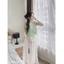 Set đồ lam, set hán phục mặc tết áo tơ thêu nút tàu 2 lớp đính ngọc kèm chân váy dài voan tơ