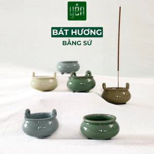 Bát Hương Sứ Cao Cấp Yên Thảo Mộc Bằng Sứ Cao 5cm Size Vừa Màu Sắc Phong Thủy Bàn Thờ Dâng Hương