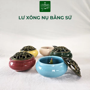 Lư Xông Nhang Nụ Yên Thảo Mộc Bằng Sứ Cao 7cm Nhiều Màu Sắc Phong Thủy Trang Trí Bàn Thờ Dâng Hương