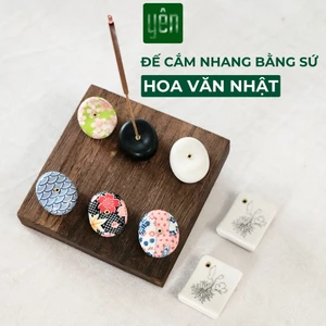 Đế Cắm Nhang Yên Thảo Mộc Bằng Gốm Sứ Yên Tối Giản Dùng Thiền, Yoga Dâng Hương Trang Trí Thư Giãn