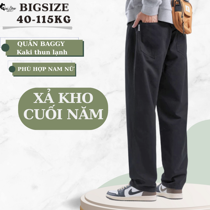 XẢ HÀNG - Quần Baggy Bigsize Kaki Thun Lạnh Co Giãn Thời Trang - MÃ 20
