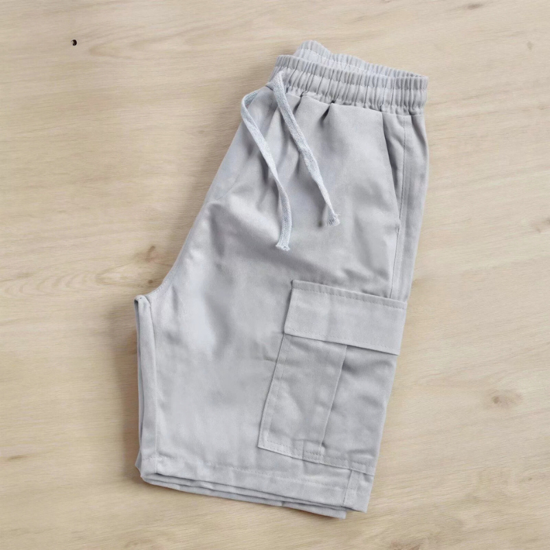 XẢ KHO - Quần Short TÚI HỘP Bigsize Kaki Thun Co Giãn Màu Ghi