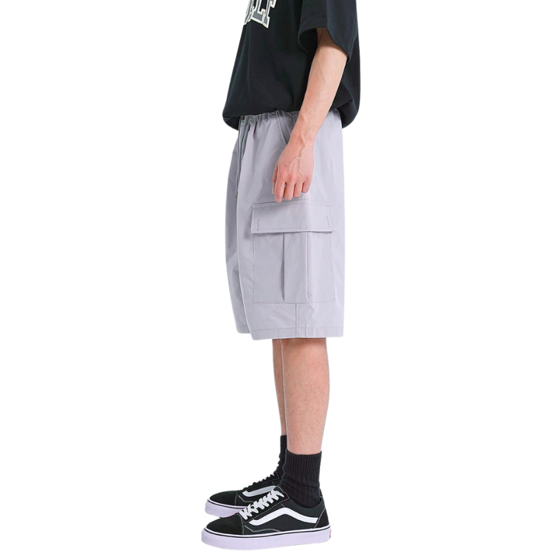 XẢ KHO - Quần Short TÚI HỘP Bigsize Kaki Thun Co Giãn Màu Ghi