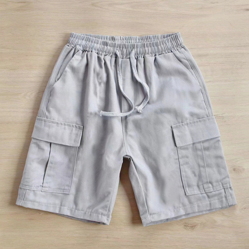 XẢ KHO - Quần Short TÚI HỘP Bigsize Kaki Thun Co Giãn Màu Ghi