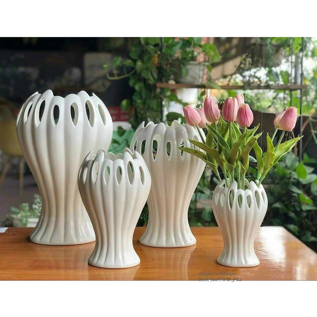 Bình hoa tay phật gốm sứ Bát Tràng - Lọ nhiều lỗ cắm hoa đẹp