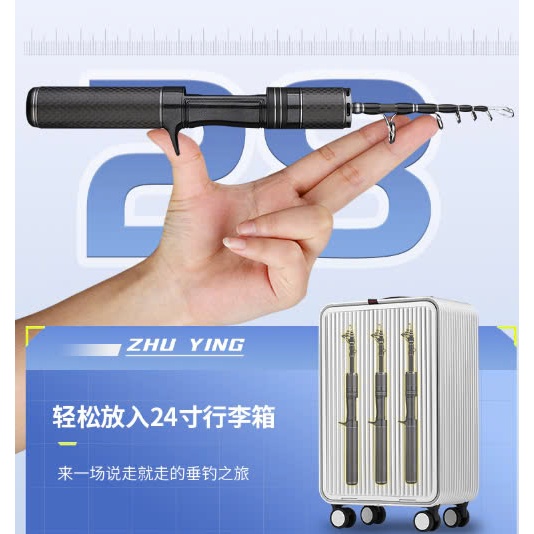 Cần Rút Gọn Siêu Mini AnLan Zhu - Độ Cứng UL - Thu gọn 27cm - Cần có 2 ...