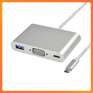 Cáp Chuyển Đổi Type-C To VGA/USB 3.0/Type-C 3 In 1 – Xuất Hình 1080P, Tương Thích Macbook, Laptop