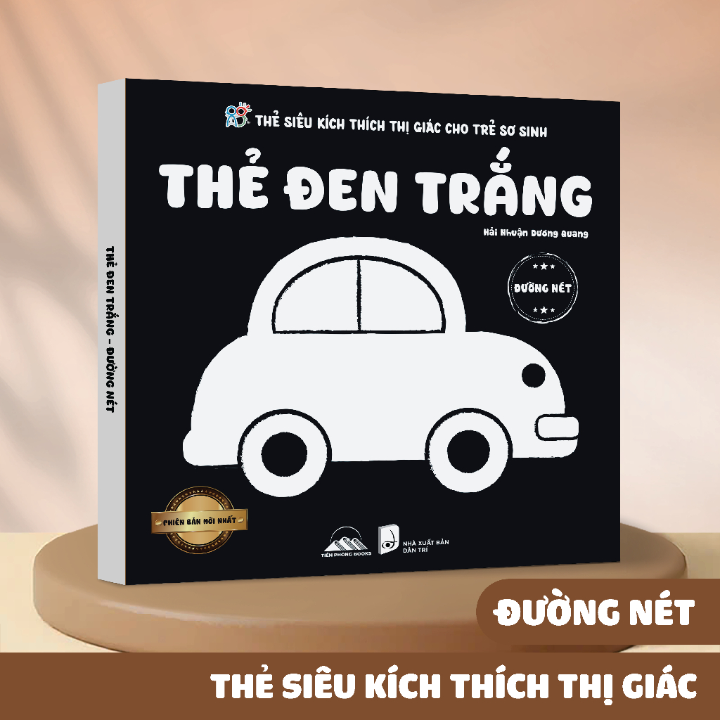 Sách - Thẻ Siêu Kích Thích Thị Giác Cho Trẻ Sơ Sinh -  Thẻ Đường Nét Đen Trắng
