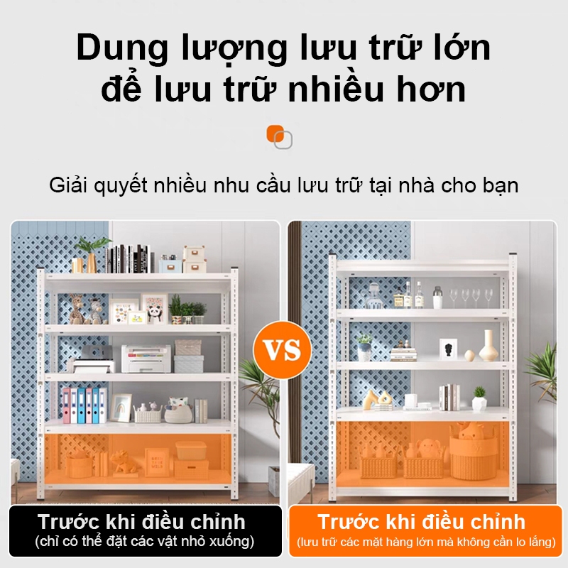 LUXE Kệ sắt v lỗ Kệ hàng Có thể chịu được 500kg Kệ để đồ Điều chỉnh chiều cao