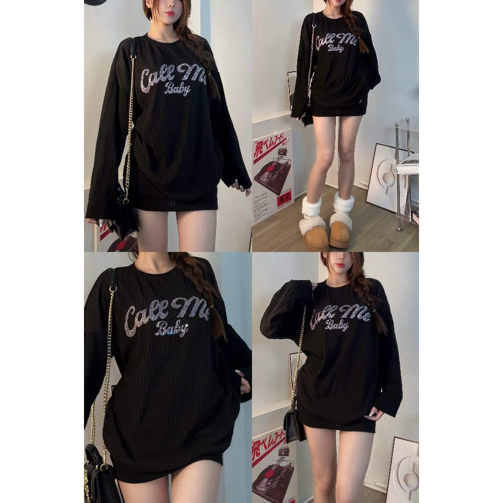 [CÓ TÁCH SET]  SET SWEATER KÈM CHÂN VÁY ĐÍNH ĐÁ CALLME FF MIX