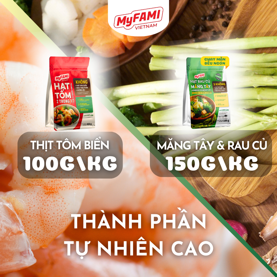 Gia Vị Nấu Ăn Hạt Tôm & Hạt Rau Củ Măng Tây MYFAMI không chất bảo quản, gia vị dùng để nấu và nêm