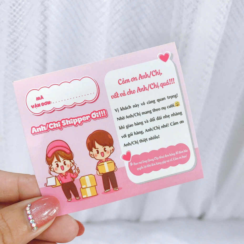 Siêu rẻ: Set 50 Tem Decal giấy, tem dán mã vận đơn, tem nhãn cám ơn ...