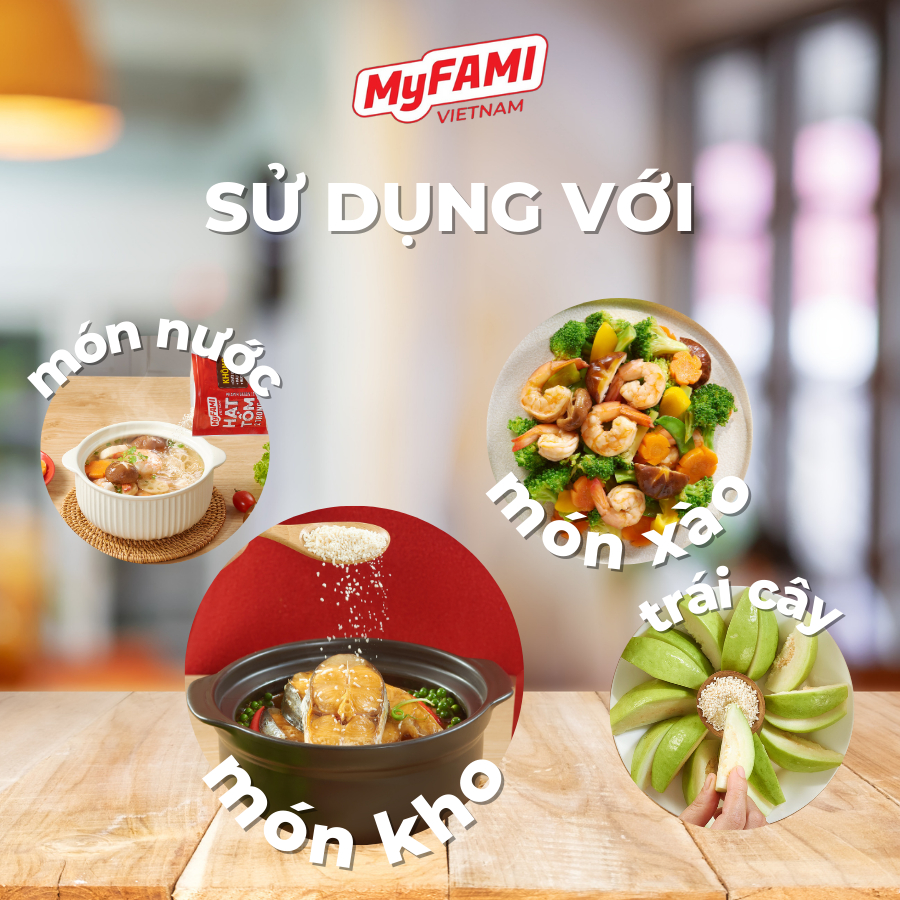 Gia Vị Nấu Ăn Hạt Tôm & Hạt Rau Củ Măng Tây MYFAMI không chất bảo quản, gia vị dùng để nấu và nêm