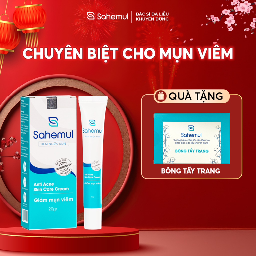 Kem Chấm Mụn Sahemul Giảm Mụn Viêm, Mụn Bọc, Mụn Mủ, Mụn Trứng Cá Hiệu ...