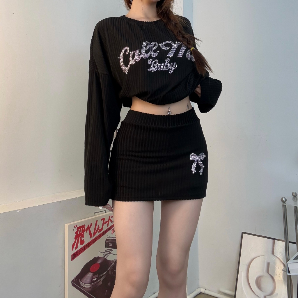 CHÂN VÁY LEN 2 TRONG 1 ĐÍNH ĐÁ NƠ FFCLUB MIX
