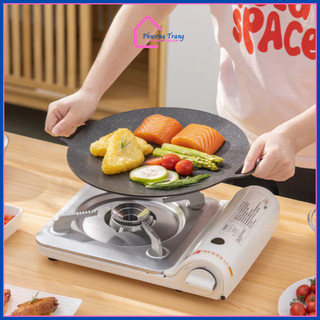 Chảo đá nướng thịt chống dính hàn quốc chảo gang nướng thịt không dầu bếp từ bếp ga vỉ nướng BBQ size 34cmm - PT