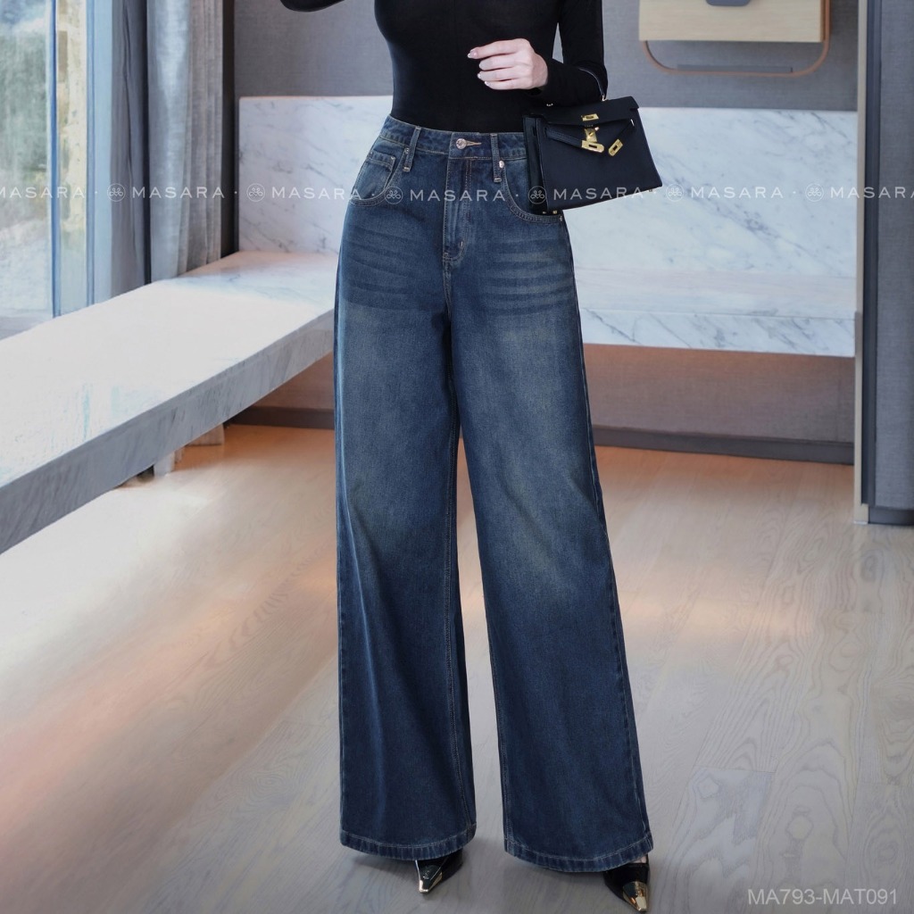 [QUẦN JEANS] Quần Jeans nữ Masara form suông rộng cá tính, phong cách năng động trẻ trung